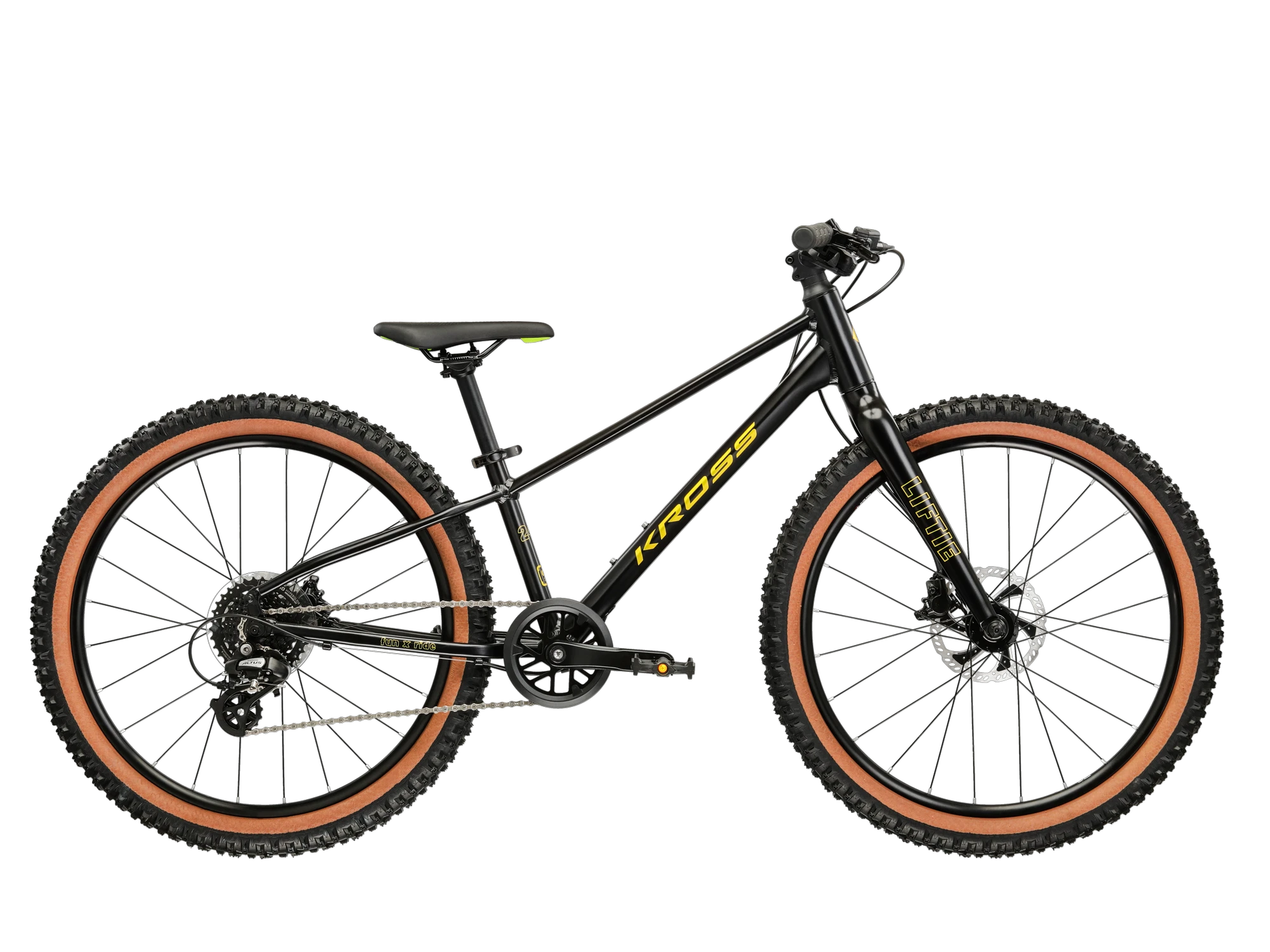 1. Bicicleta Copii Kross Liftie 24x frana disc 24 inch neagra Shimano Altus