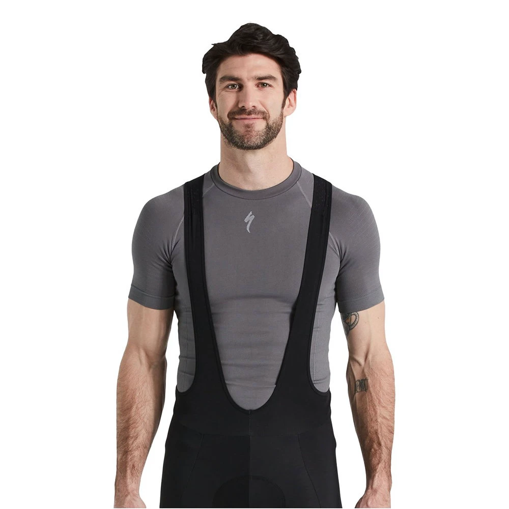1. Specialized - bluza de corp ciclism cu maneca scurta pentru barbati Seamless Base Layer SS - gri inchis