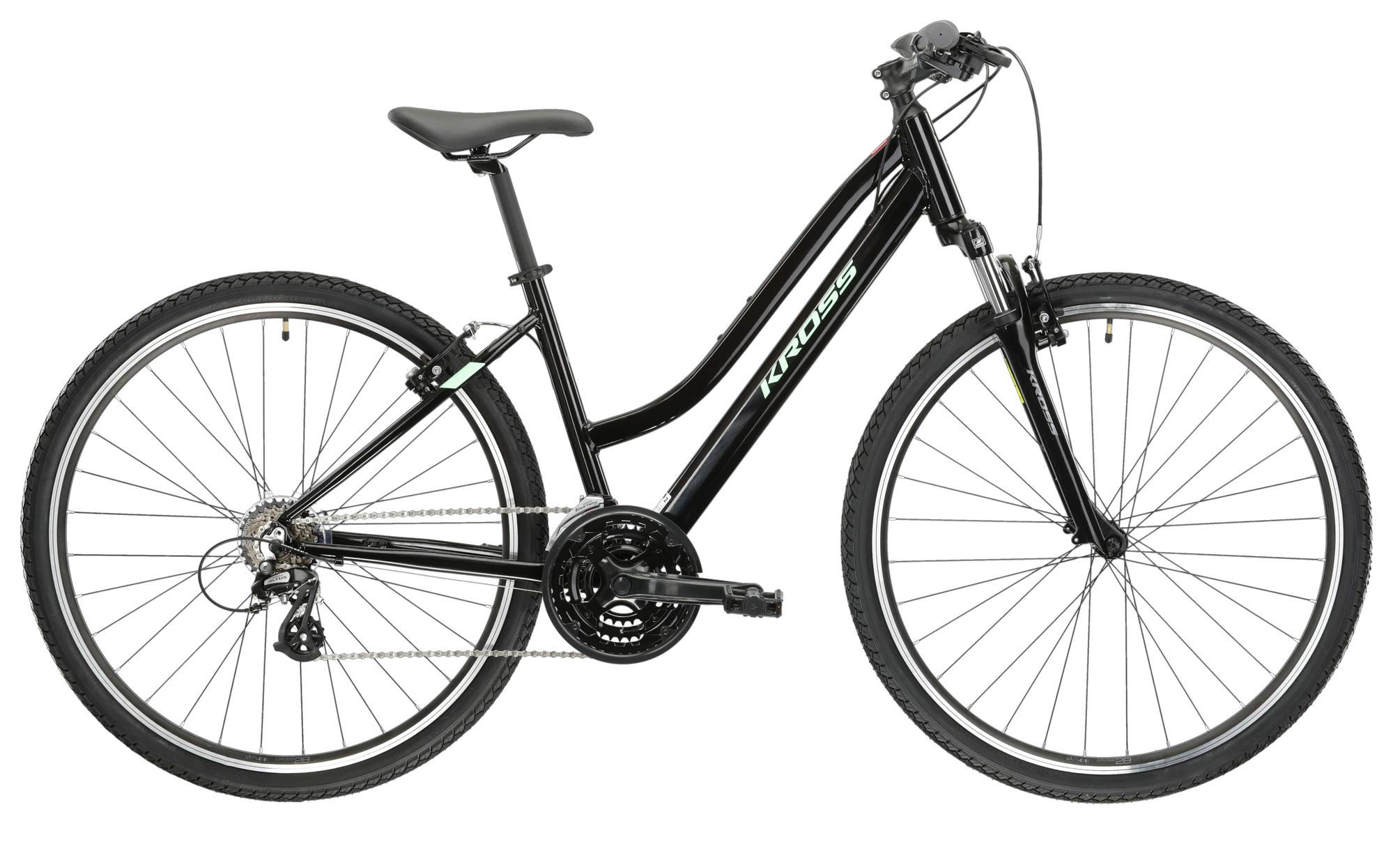 1. Bicicleta Trekking Kross Evado 2.0 28 inch neagra Shimano Altus