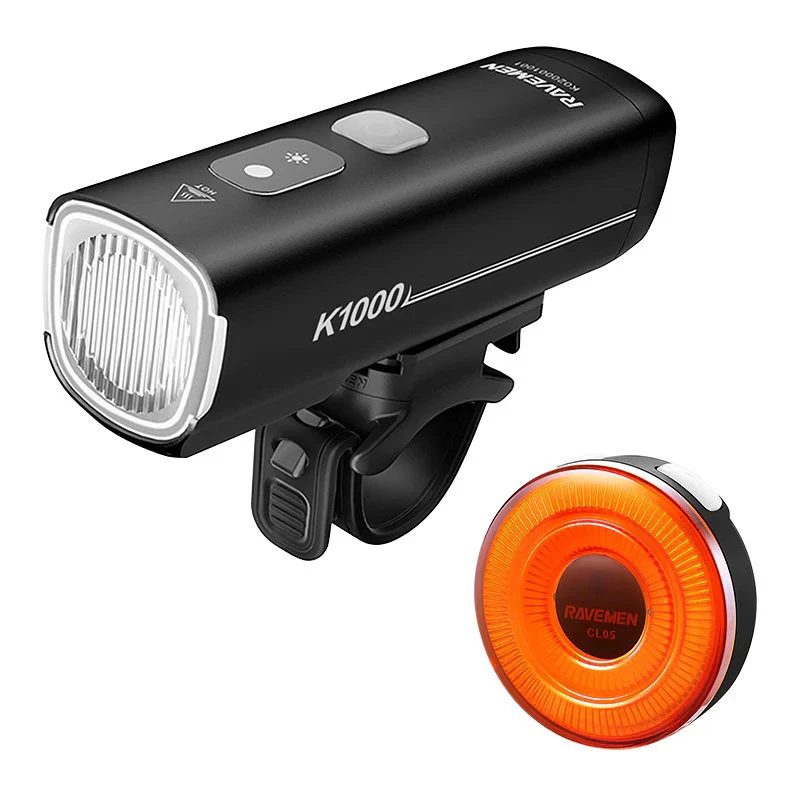3. Ravemen - set far + stop - LS33 (K1000+CL05) Fata 1000lm + Spate 30lm USB-C
