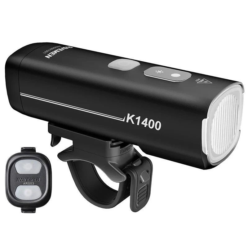 3. Ravemen - set far + stop - LS34 (K1400+CL06) Fata 1400lm + Spate 50lm USB-C