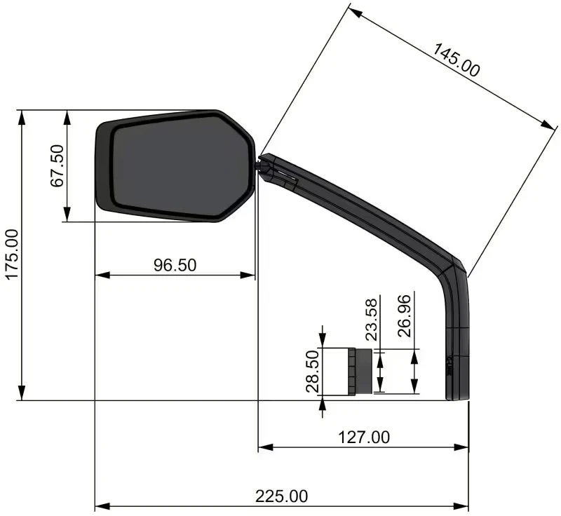 4. Oglinda CONTEC E-VIEW Evo GL Merge G-Link - Black