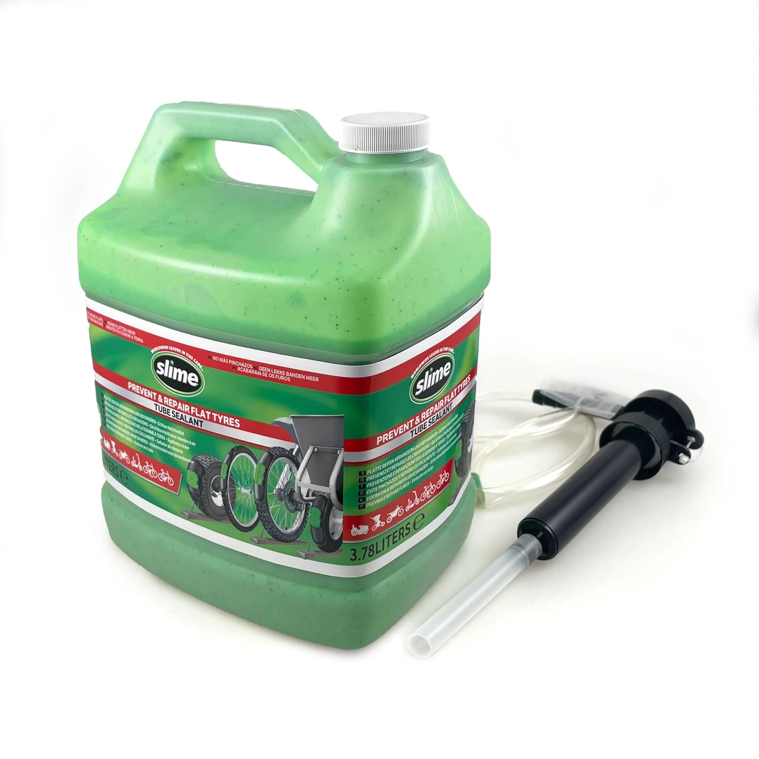 1. Lichid anti-pană Slime pentru cameră, 3,8l, cu pompă de umplere (30 roți) (10153S) - 10204-5