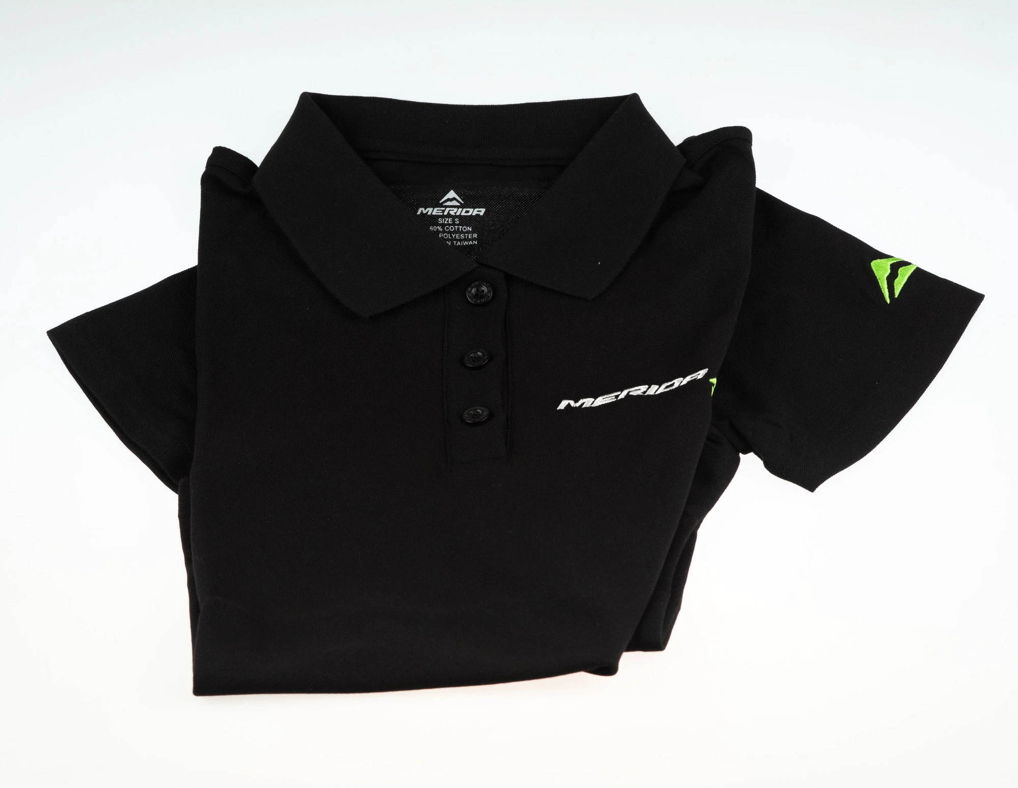 1. Tricou Polo Merida Brand Damă scurt guler M negru