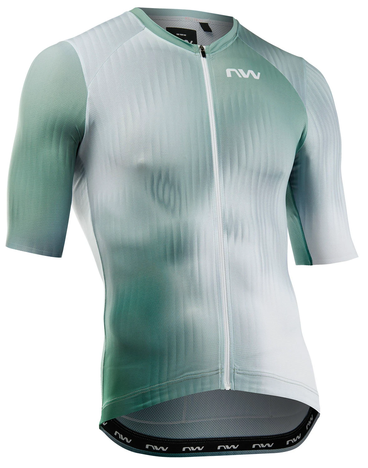 Tricou ciclism Northwave Blade scurt L alb/verdesalvie - 205829