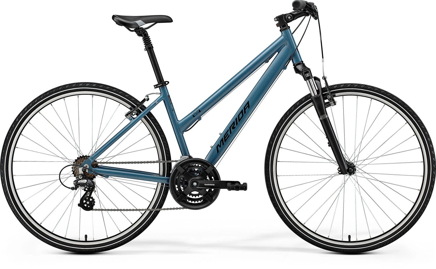 1. Merida Crossway 10-V Se I1 Damă S Silk Albastruporumbel (Negru)