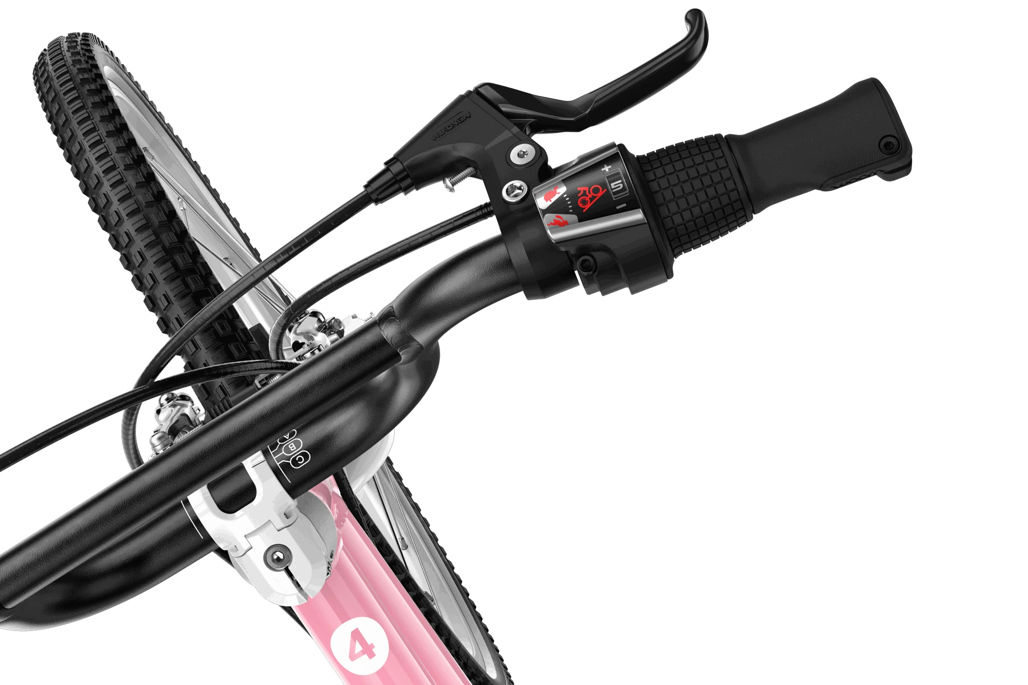 6. Bicicleta copii Woom 4 Go cu roti 20" roz pudra (powder pink)