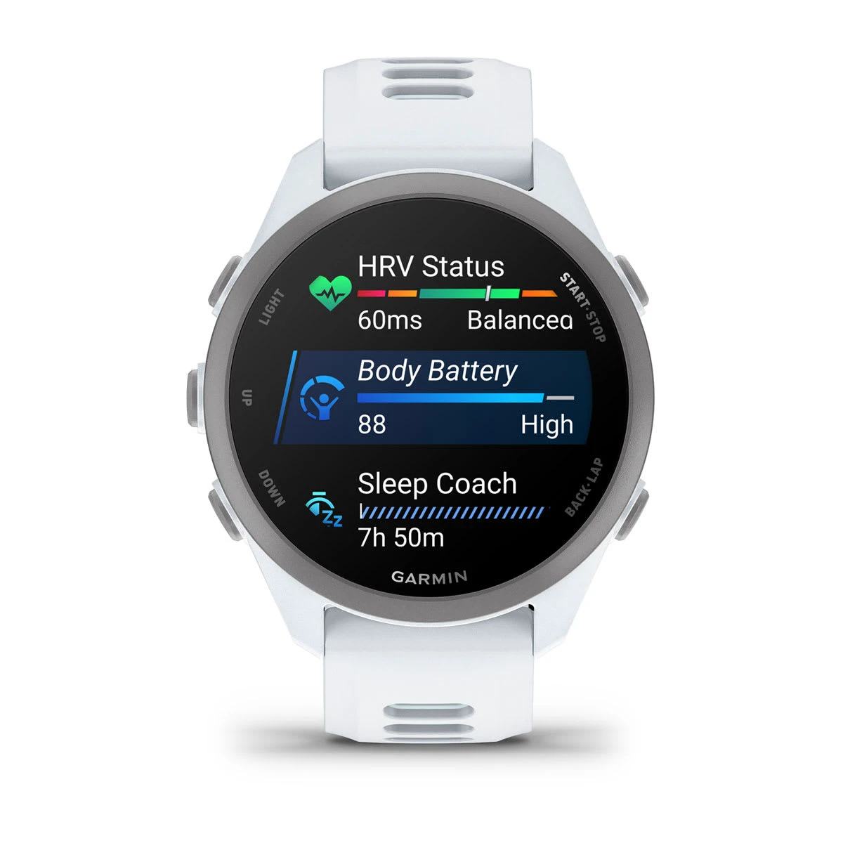 6. Garmin Forerunner 170 Music - Smartwatch Alergare cu GPS - alb