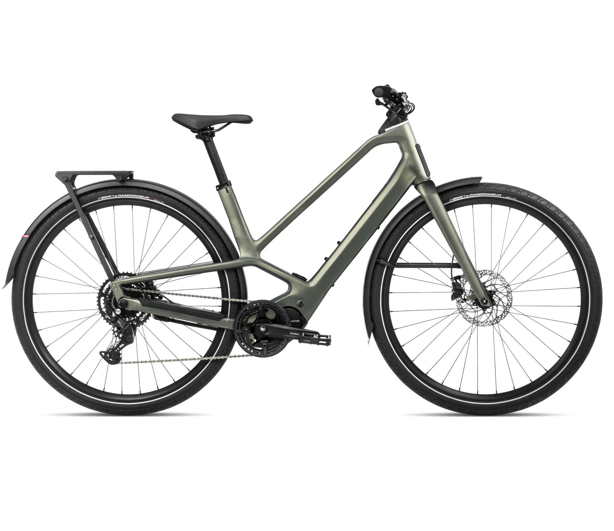 1. Orbea DIEM 30 (2025) - bicicletă electrică urbană - Spaceship Green (Matt)