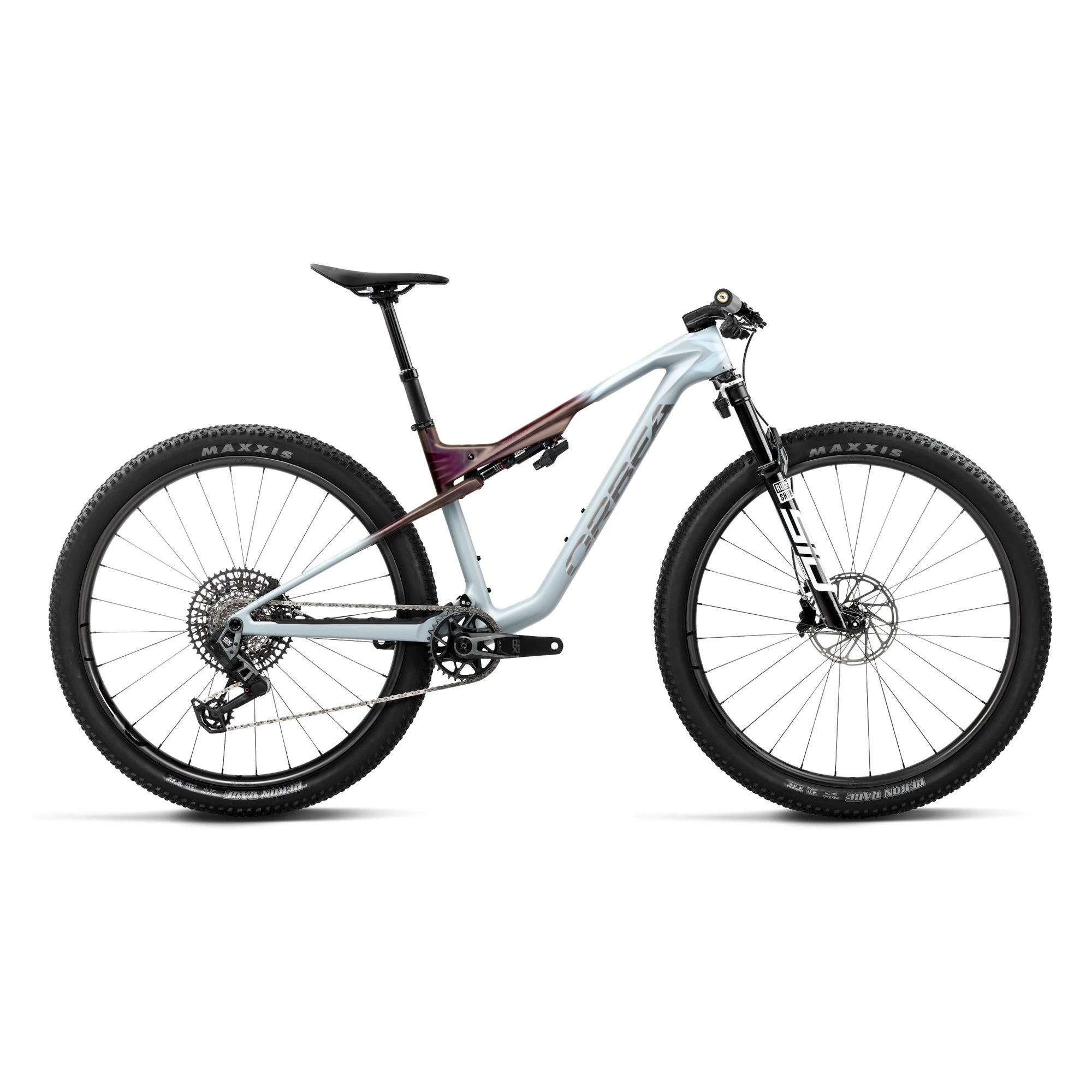 Orbea OIZ M10 AXS (2027) - bicicletă MTB XC full suspension - Frozen Concrete - Sunset Carbon View (Matt) - 224844