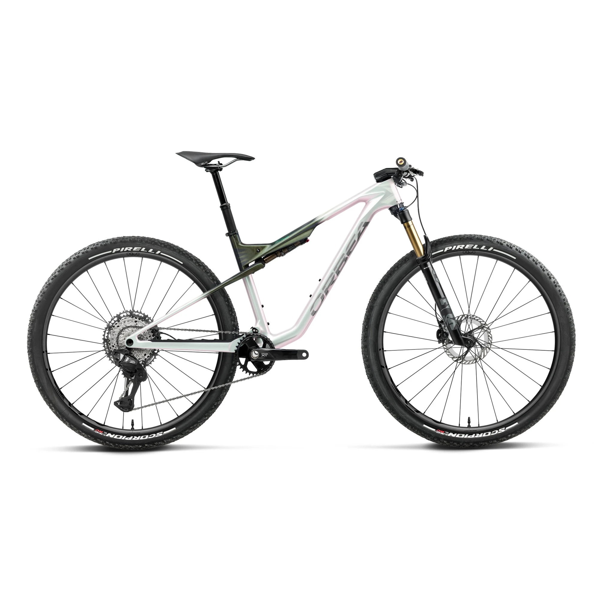 Orbea OIZ M-PRO (2027) - bicicletă MTB XC full suspension - Iris White - Seaweed Carbon View (Gloss) - 224859