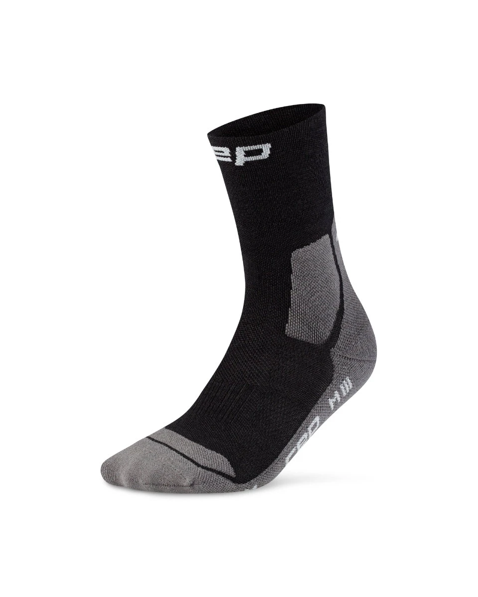 1. Șosete compresie hiking CEP Hiking Light Cushion Mid Cut - negru/gri