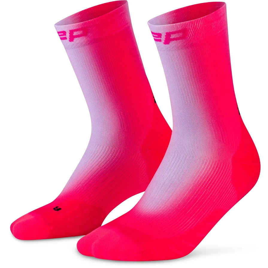 2. Șosete compresie CEP Run Gradient Mid Cut 5.0 - lila/roz | alergare