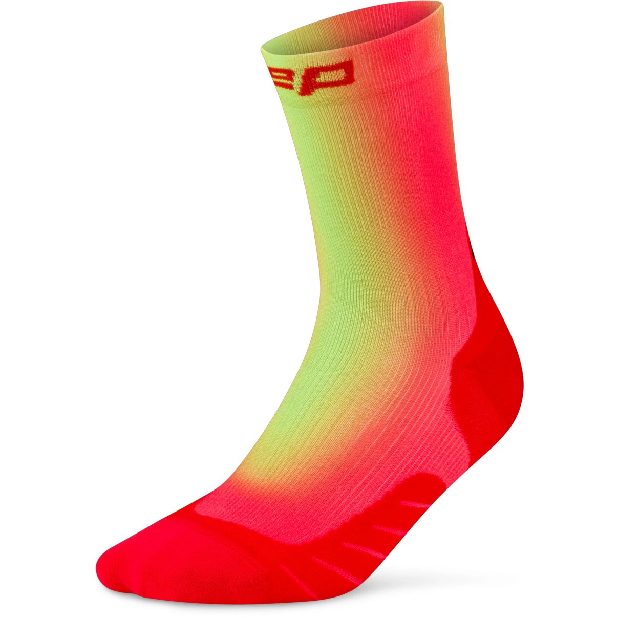 Șosete compresie CEP Run Gradient Mid Cut 5.0 - roșu/lime | alergare - 225138