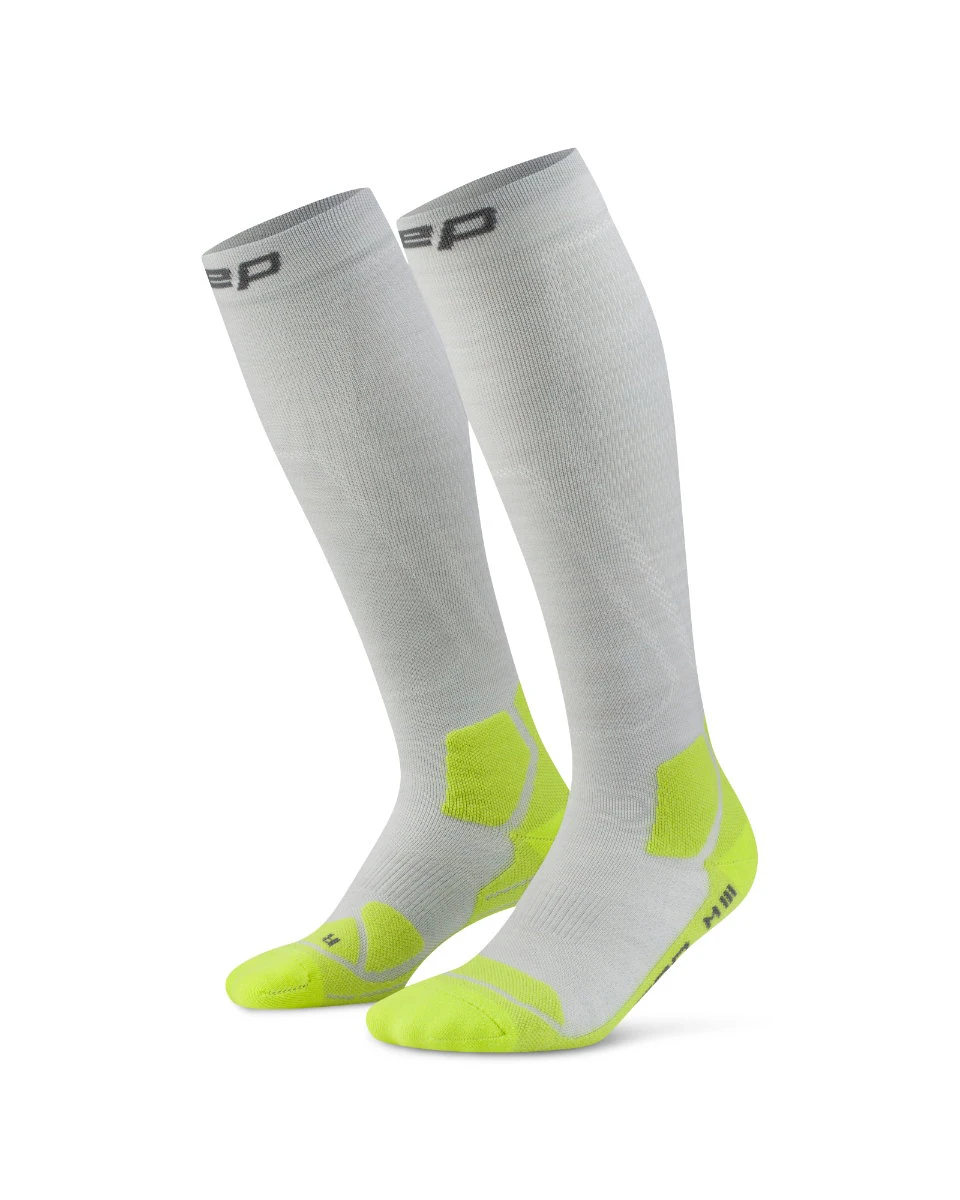 3. Șosete compresie înalte CEP Hiking Light Cushion - gri | acid lime | drumeții