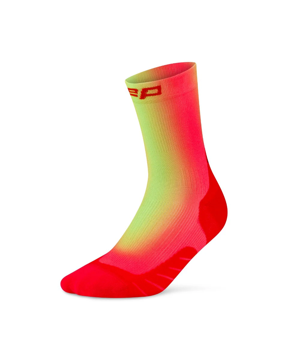 Șosete compresie CEP Run Edition Gradient 5.0 Mid Cut W - roșu/verde lime - 225166