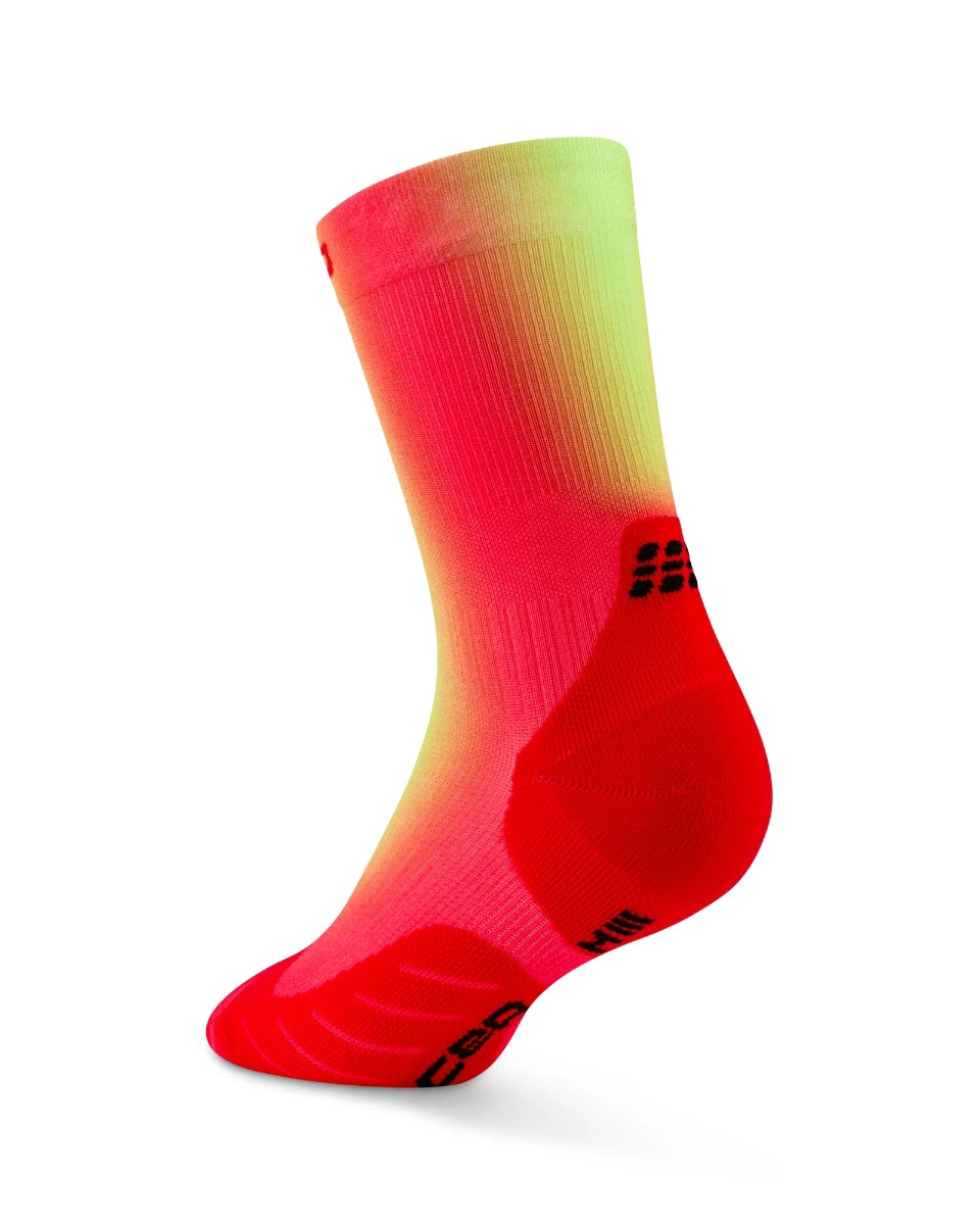 2. Șosete compresie CEP Run Edition Gradient 5.0 Mid Cut W - roșu/verde lime