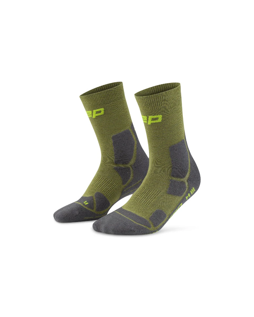 3. Șosete compresie CEP Hiking Mid Cushion - olive/gri | drumeții