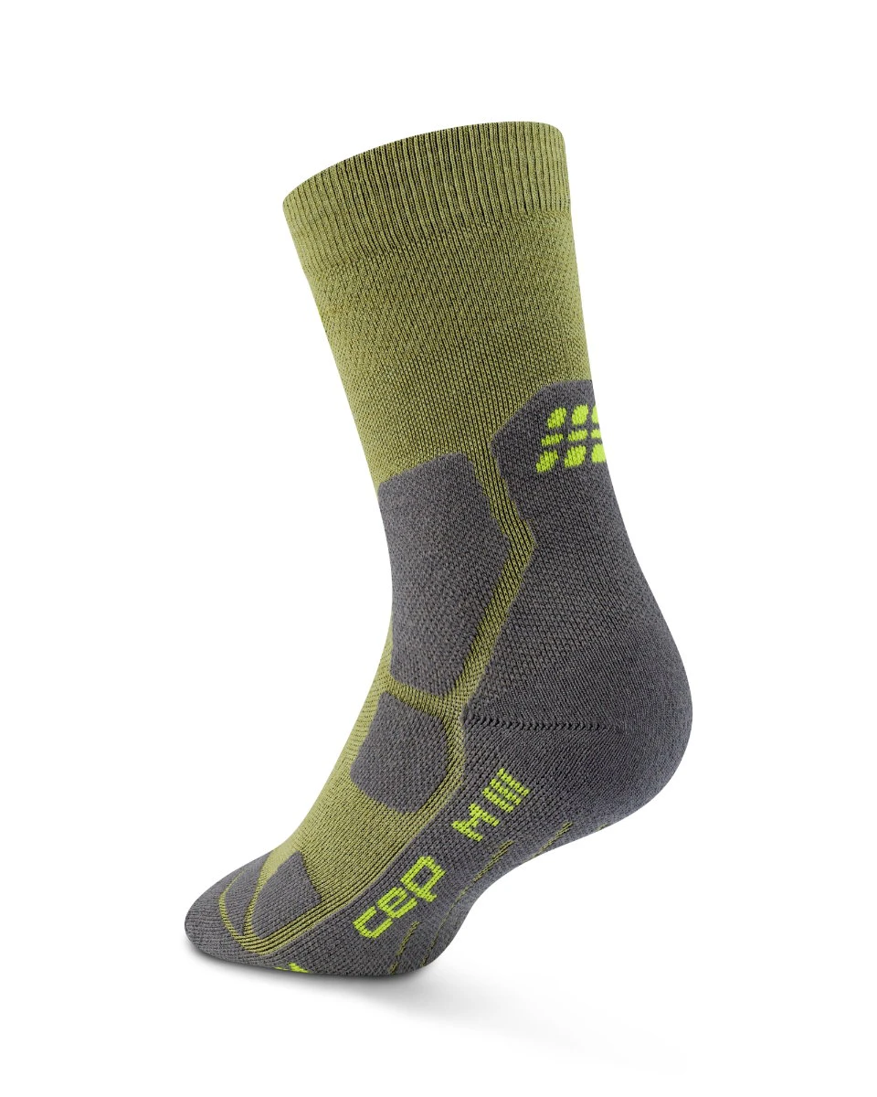 2. Șosete compresie CEP Hiking Mid Cushion - olive/gri | drumeții
