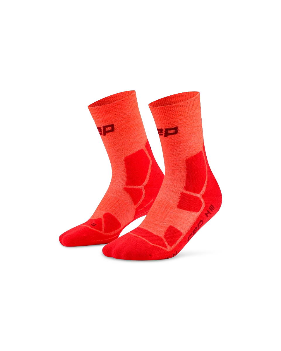 2. Șosete compresie hiking CEP Hiking Mid Cushion W - neon coral | roșu