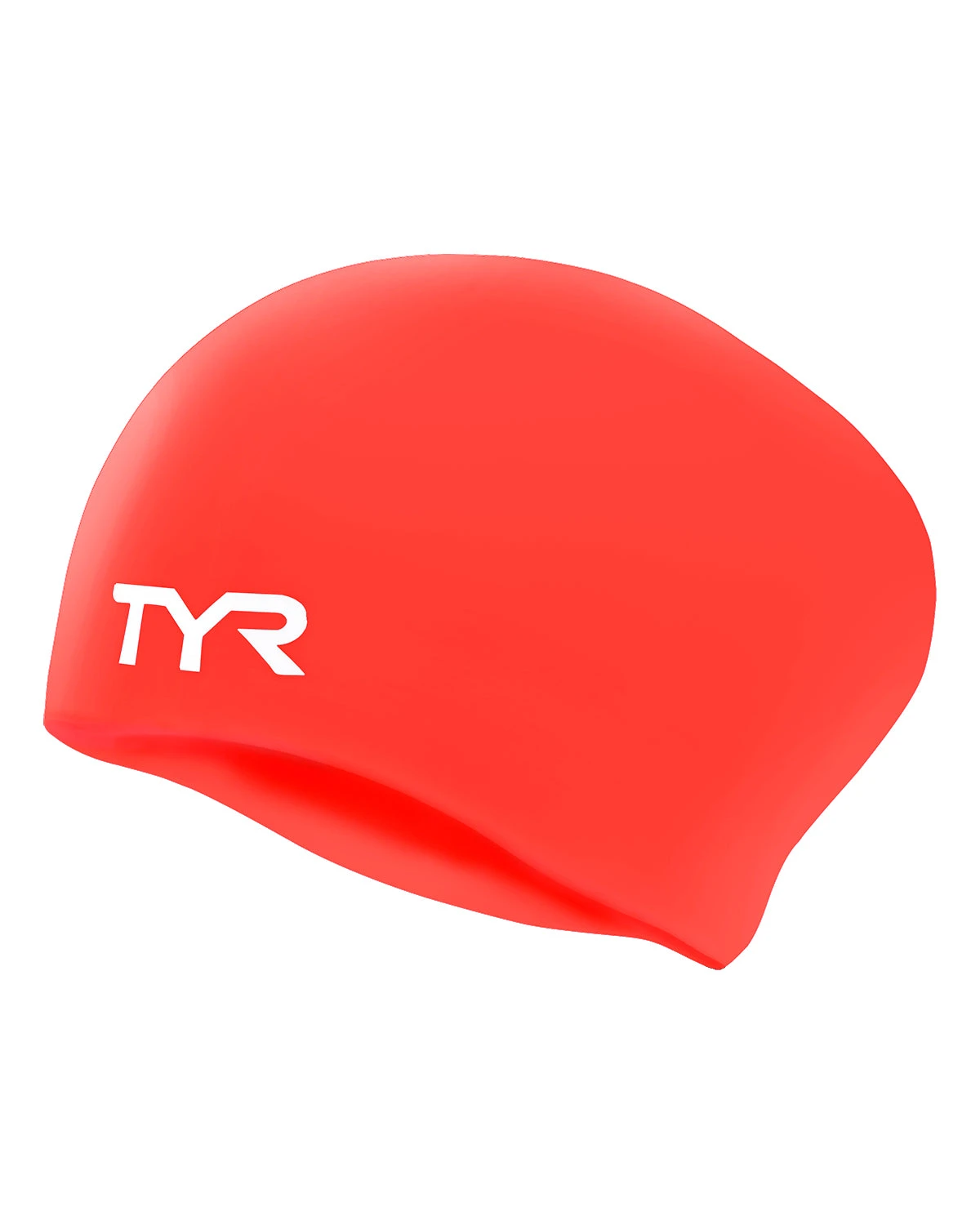 Cască înot silicon TYR Long Hair - roșu Bright Red | fără cute - 227850