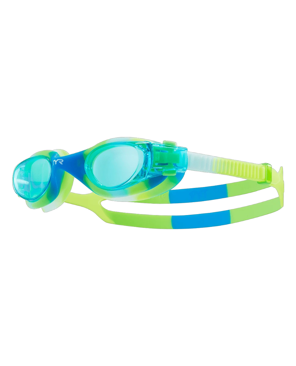 Ochelari înot TYR Vesi Youth Tie Dye - albastru/verde | DURAFIT, protecție UV - 227859
