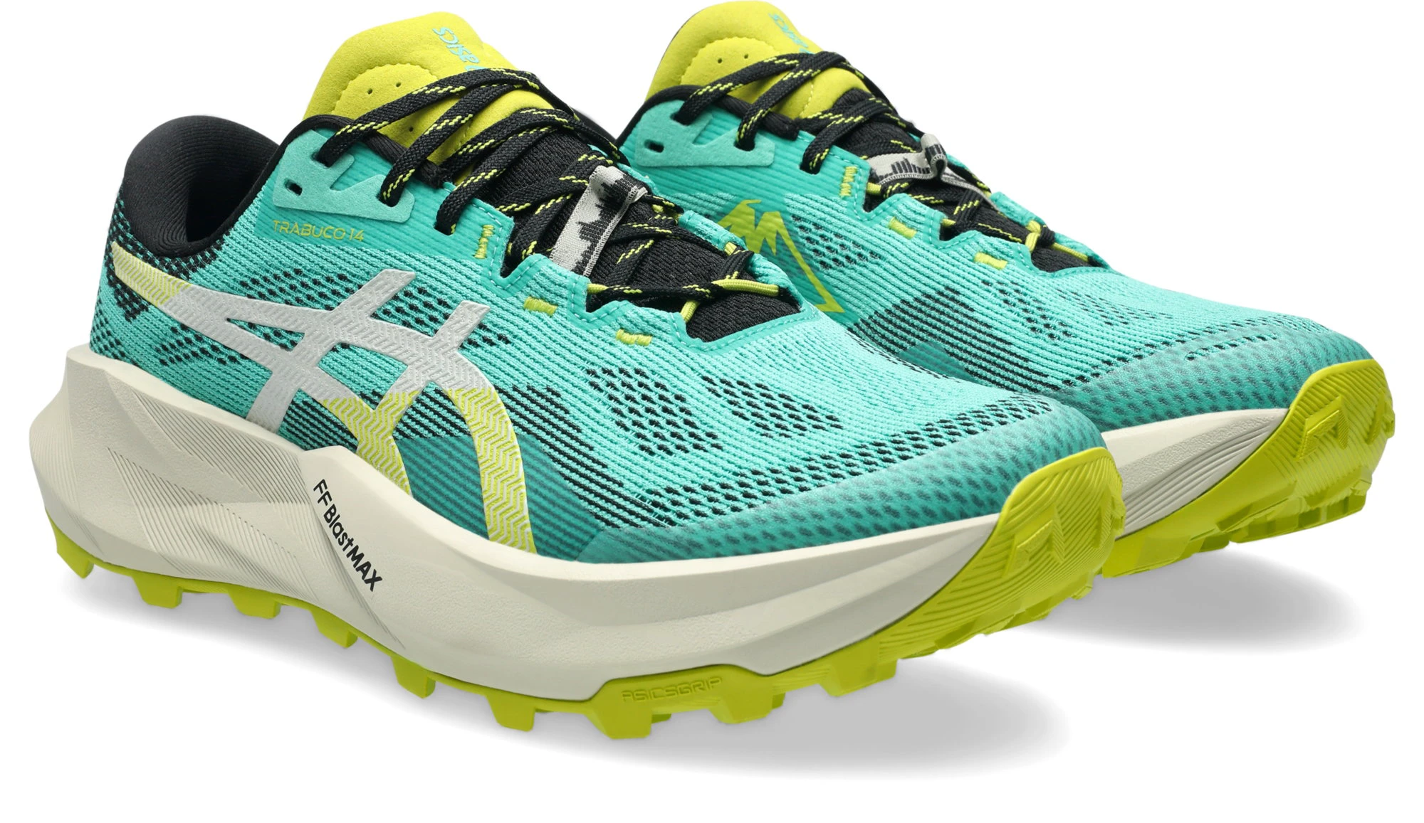 1. Pantofi alergare trail ASICS Trabuco 14 bărbați - Aurora Green | Light Dust