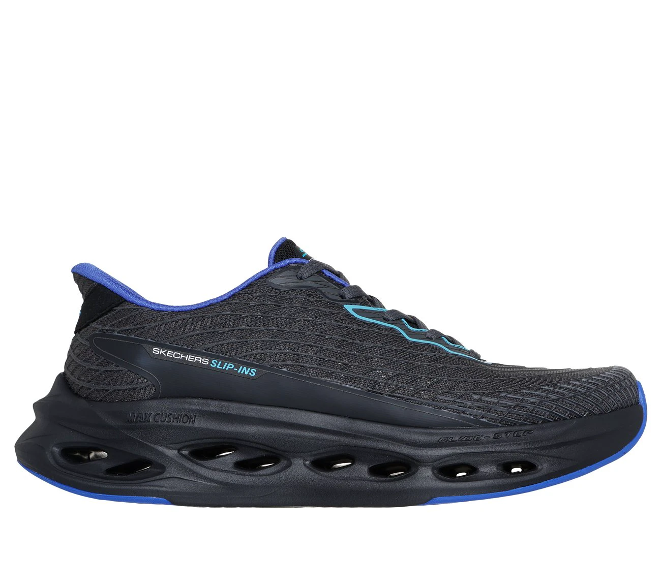 1. Pantofi alergare Skechers Hands Free Slip-Ins Max Cushioning Glide-Step Sapphire bărbați - negru albastru