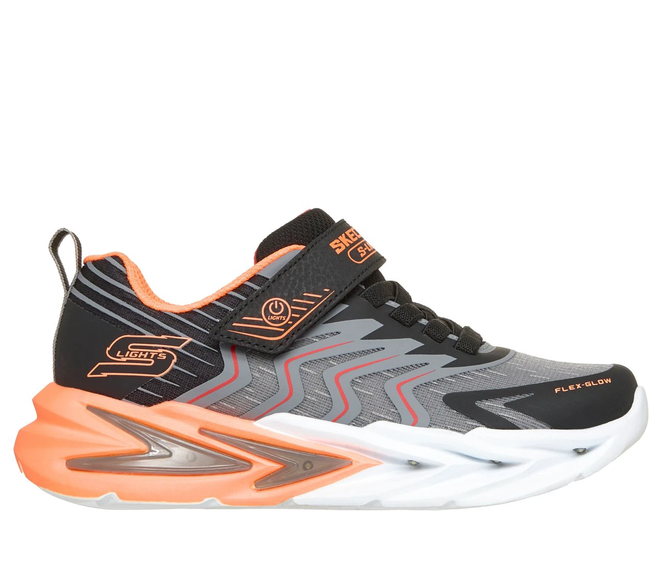1. Pantofi sport cu lumini Skechers S-Lights Flex-Glow Ultra Prism-Pacer copii - negru antracit