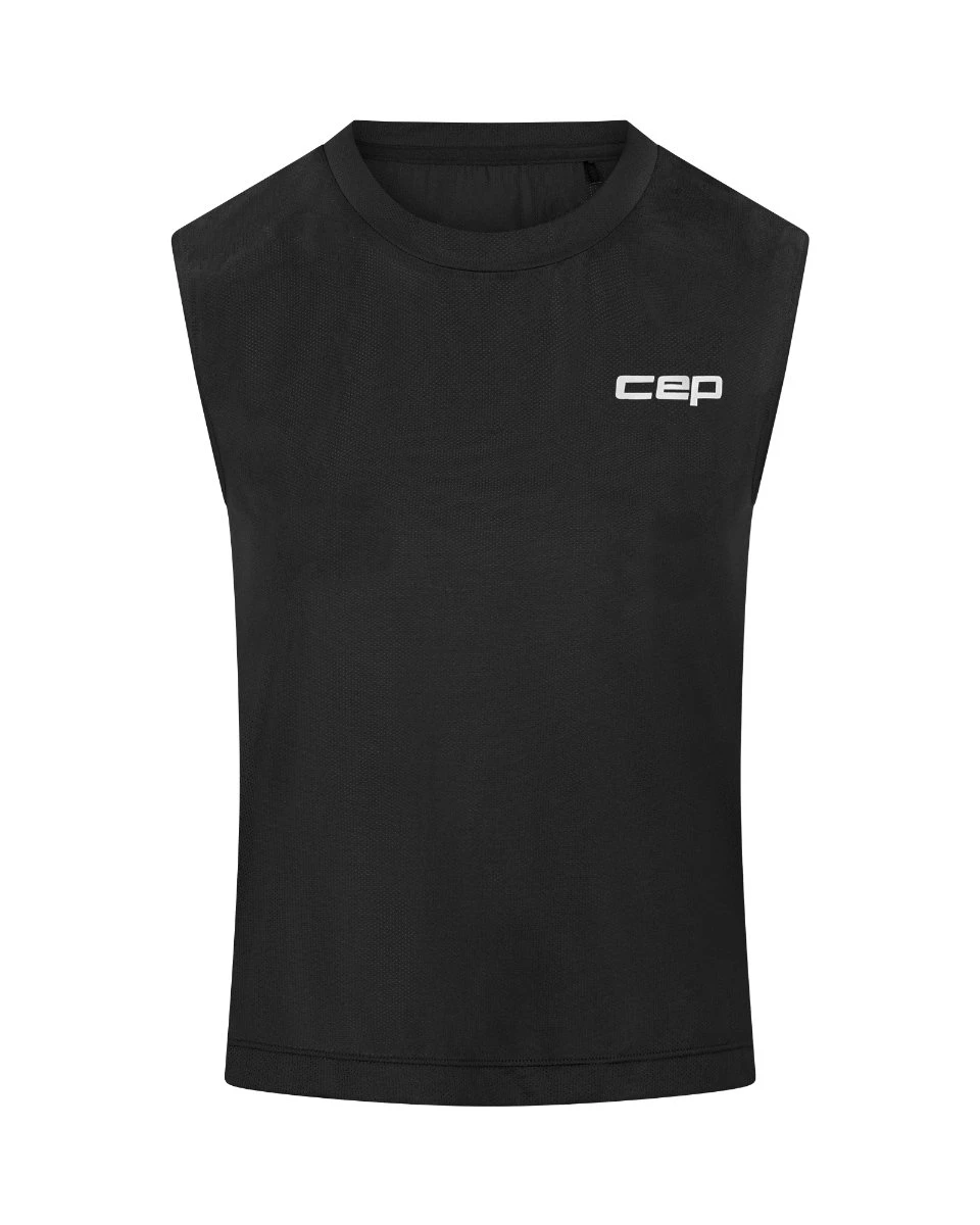1. Maiou alergare CEP Run Shirt Sleeveless damă - negru