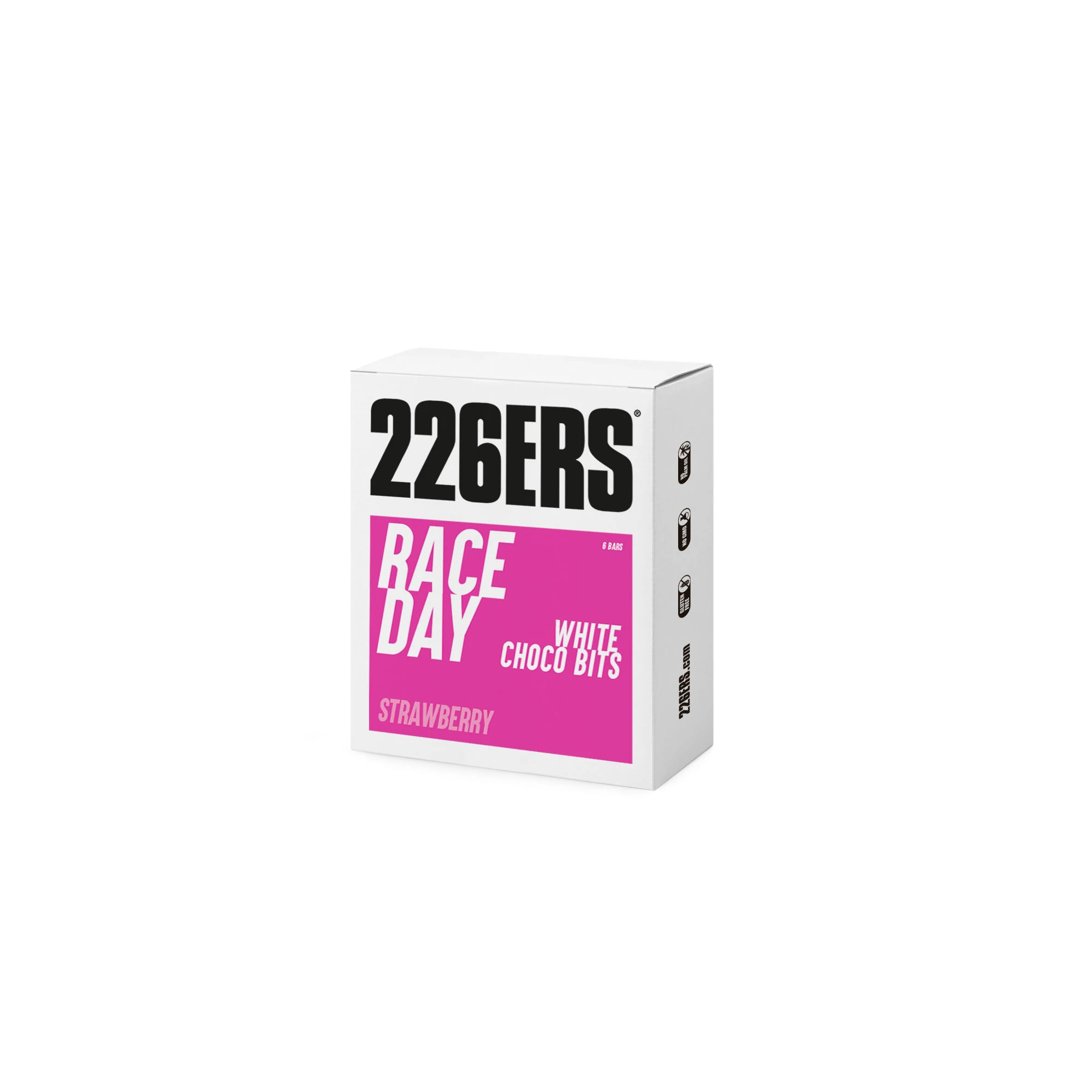 1. Baton energizant 226ers Race Day Bar Choco Bits, pachet 6x40g - ciocolata alba si capsuni