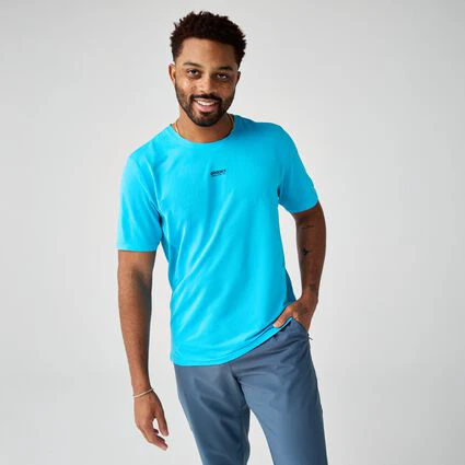 1. Tricou tehnic alergare Brooks High Point Short Sleeve 2.0 bărbați - albastru