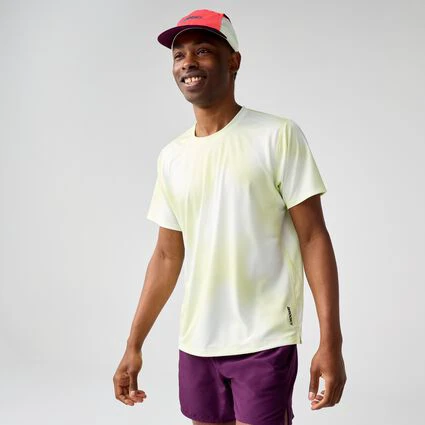 1. Tricou alergare Brooks Dash Short Sleeve Printed bărbați - galben