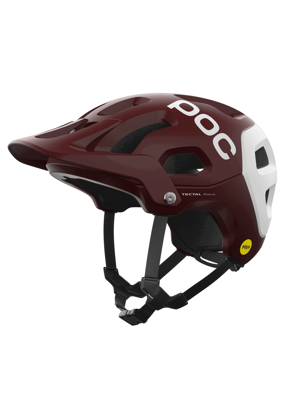 1. Casca MTB POC Tectal Race Mips - Garnet Red/Hydrogen White Matt