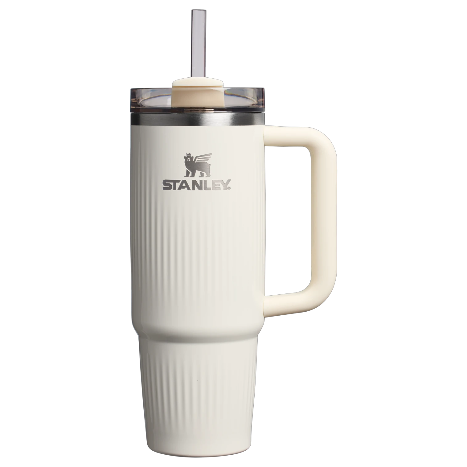 1. Pahar termoizolant Stanley Quencher H2.0 Fluted cu pai 0.88L - cream