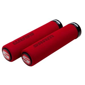 1. Mansoane bicicletă SRAM Locking Grips Foam 129mm - roșu-negru