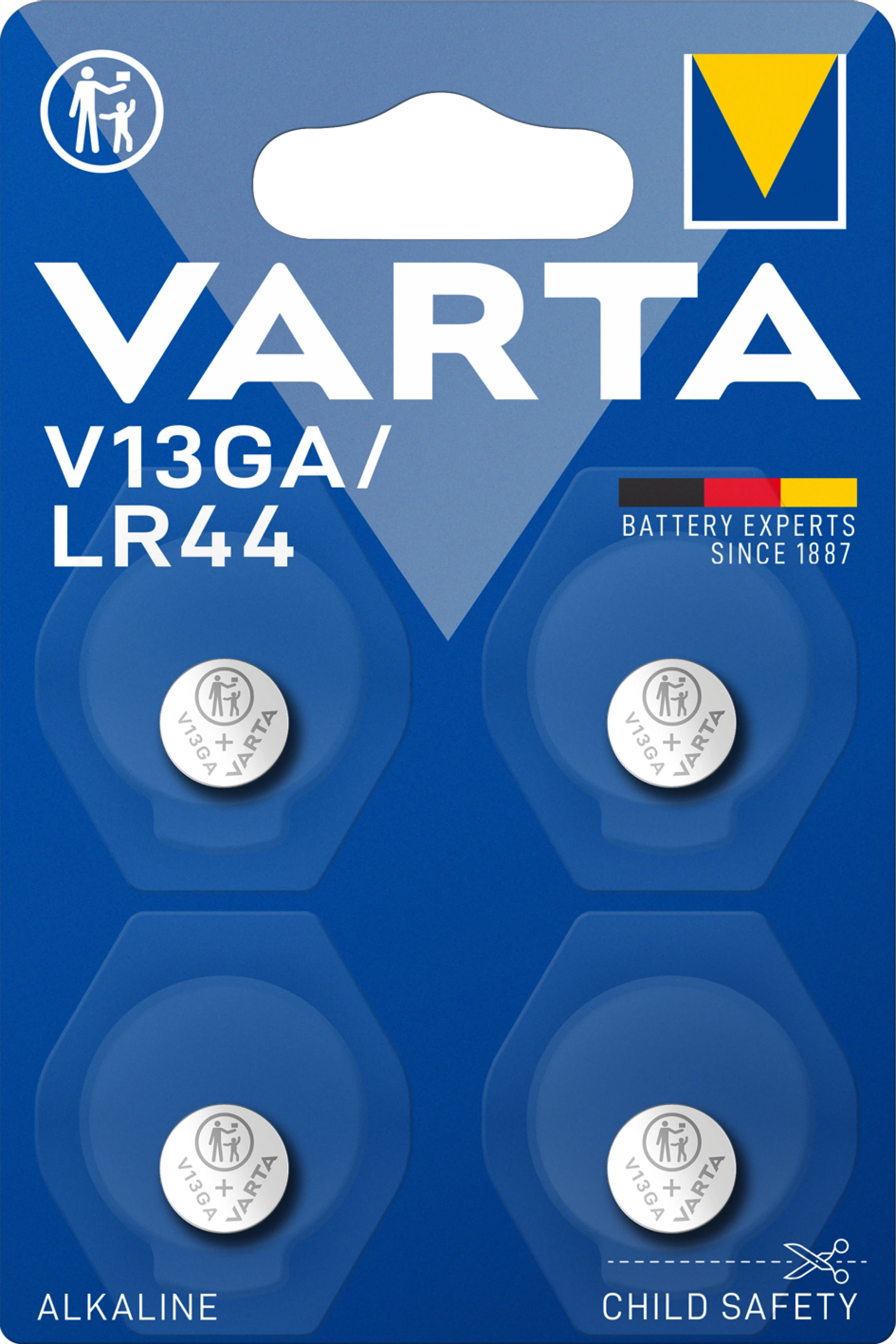 1. Baterie buton Varta Alkaline Special V13GA (LR44), set 4 bucati