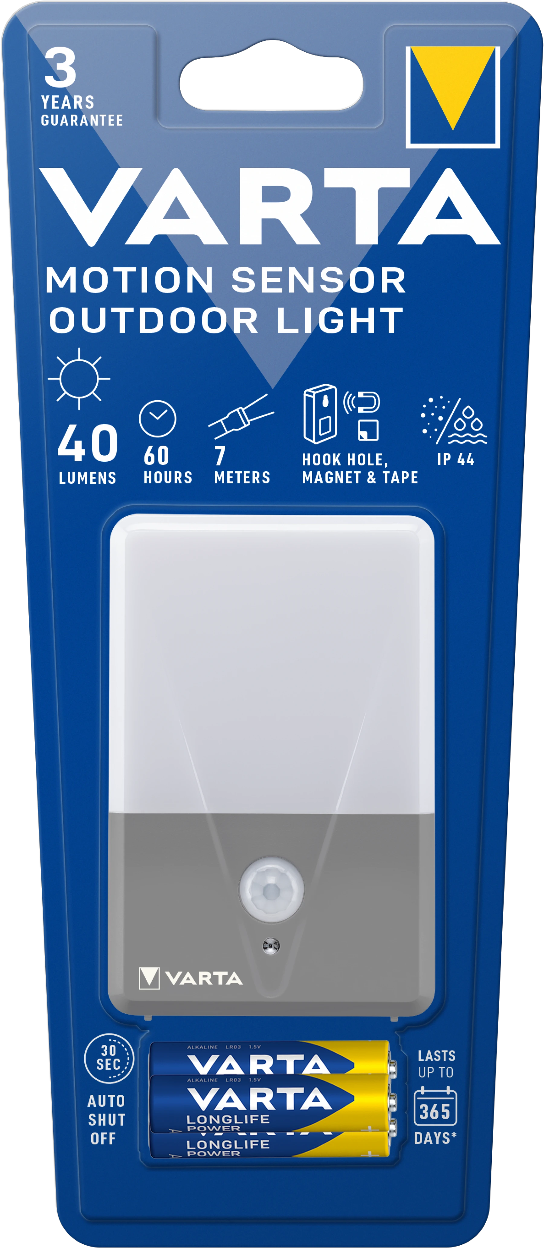 1. Lampa Varta cu senzor de miscare Motion Sensor Outdoor Light, 40 lumeni