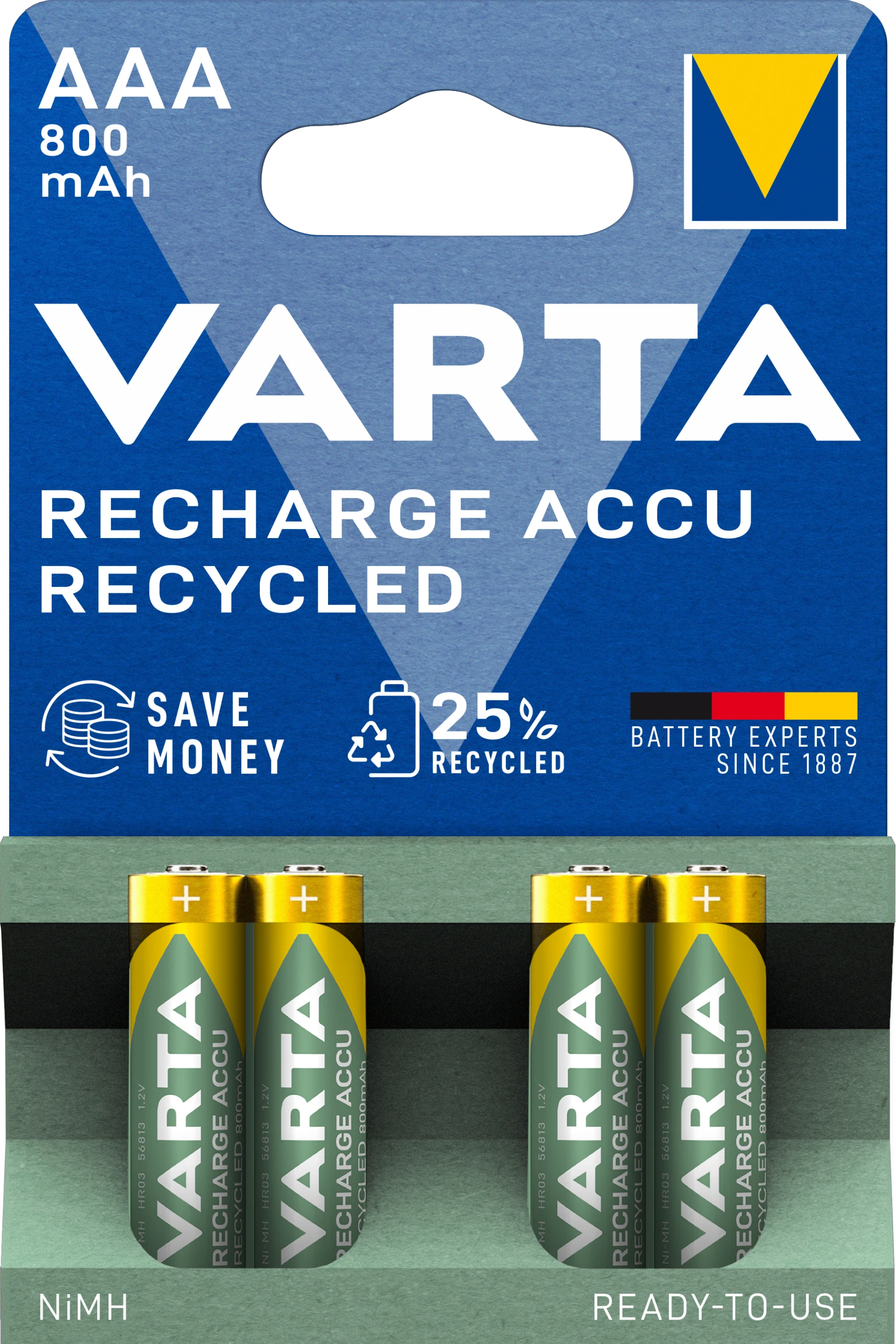 1. Set 4 acumulatori Varta Recharge Accu Recycled AAA 800 mAh