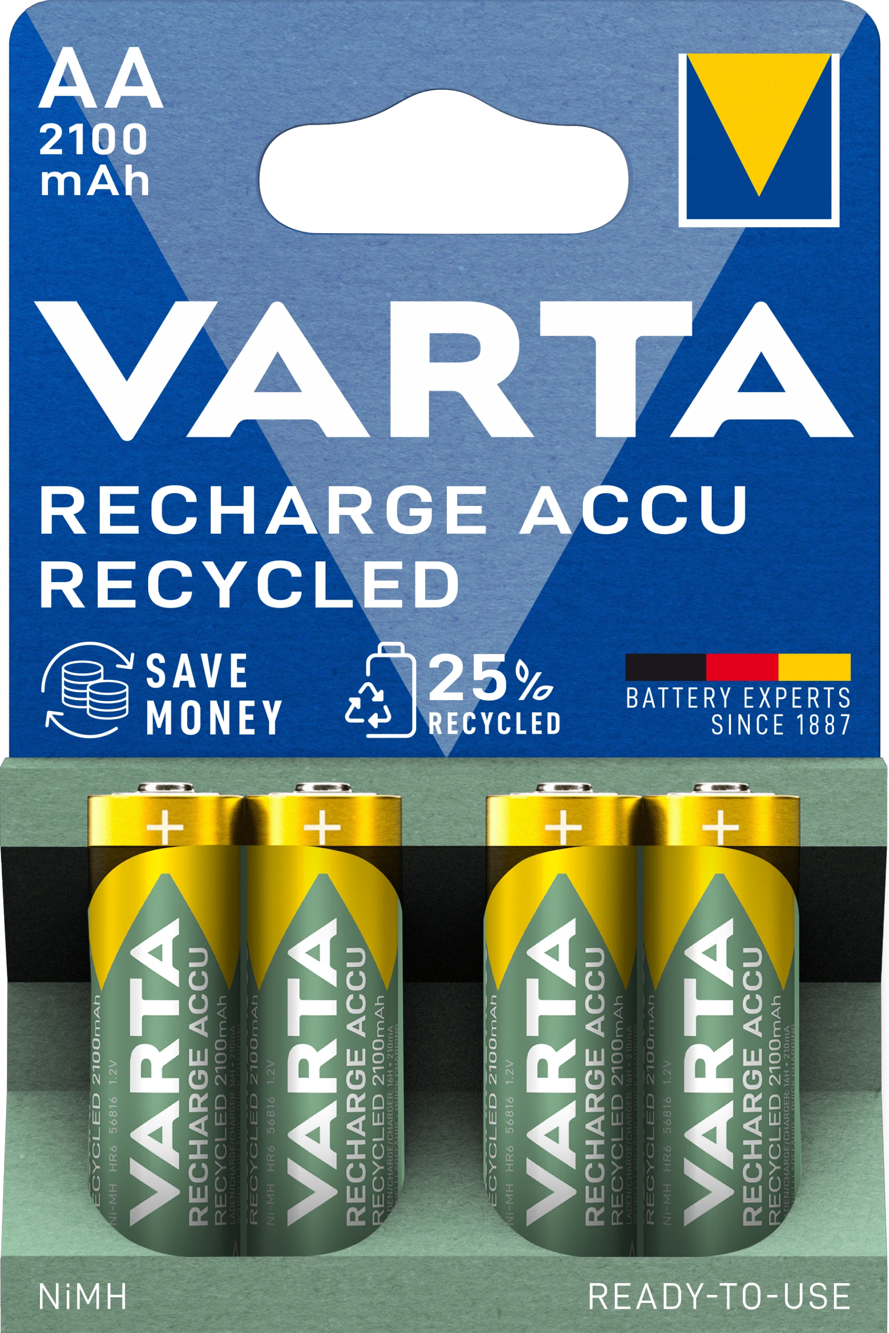 1. Set 4 acumulatori Varta Recharge Accu Recycled AA 2100 mAh