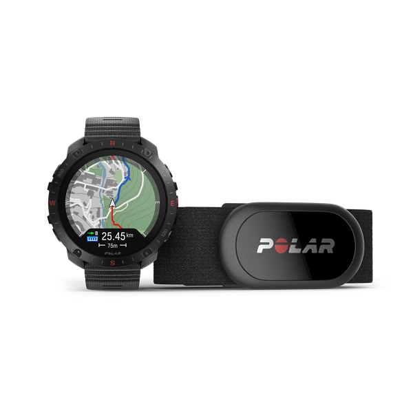 1. Polar - ceas sport inteligent - Grit X2 Pro - black I black - pachet cu H10
