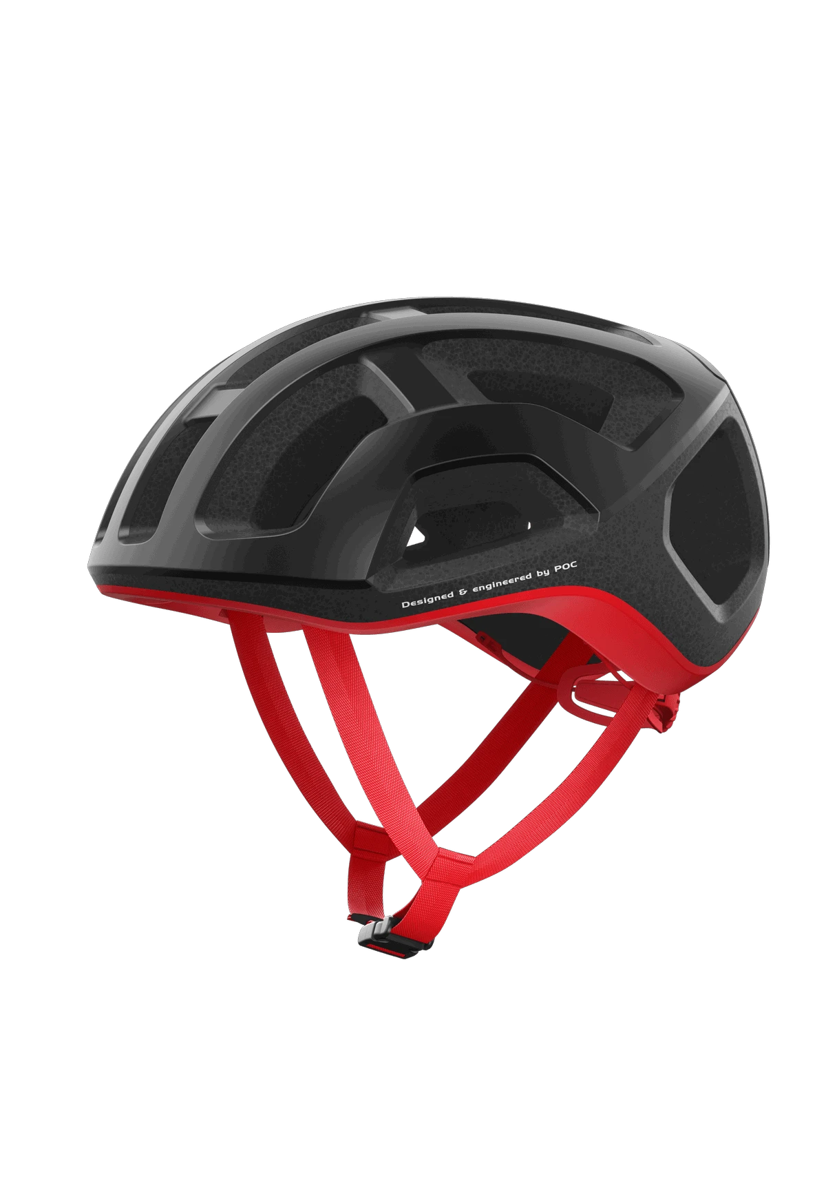 1. Casca ciclism POC Ventral Lite - Uranium Black/Prismane Red Matt