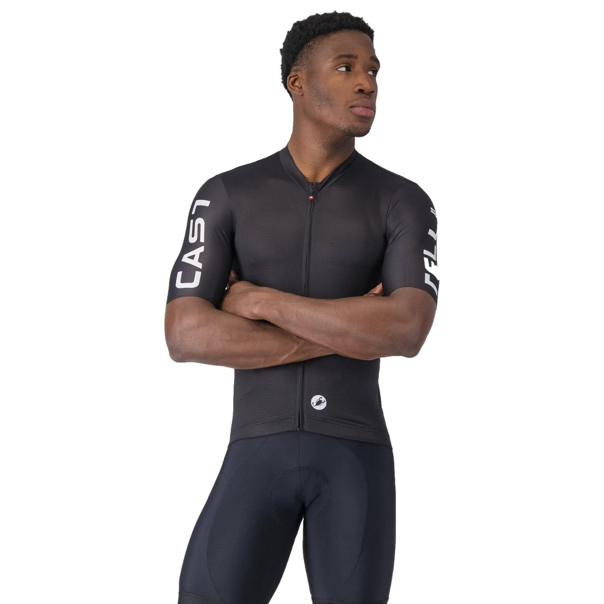 Tricou ciclism Castelli Entrata Apex bărbați - negru cu alb - 229729