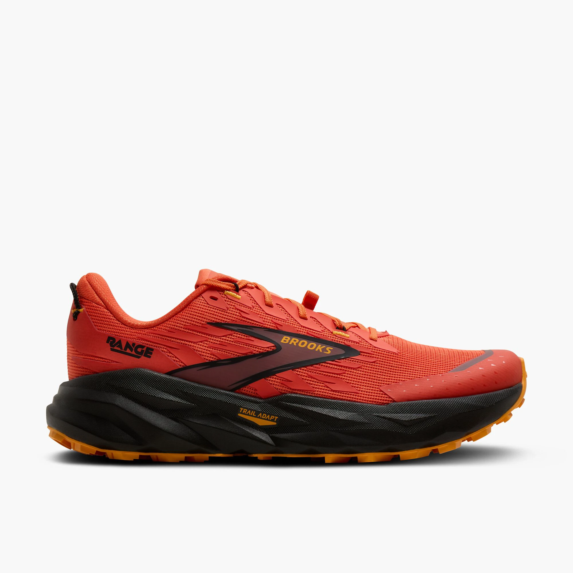 1. Pantofi alergare trail Brooks Range bărbați - roșu-portocaliu cu negru