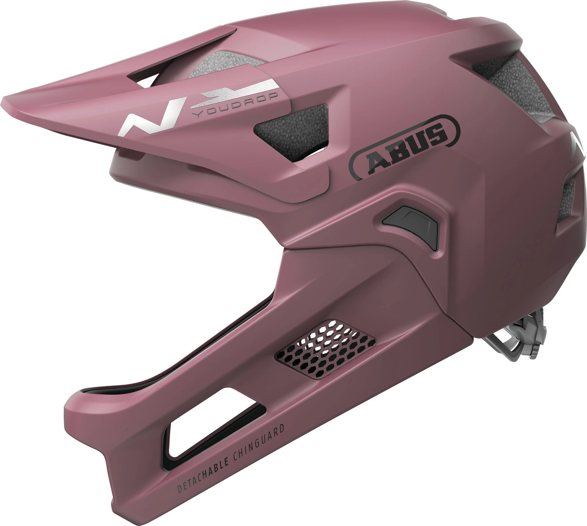 1. Cască copii MTB full-face Abus YouDrop FF - roșu prăfuit