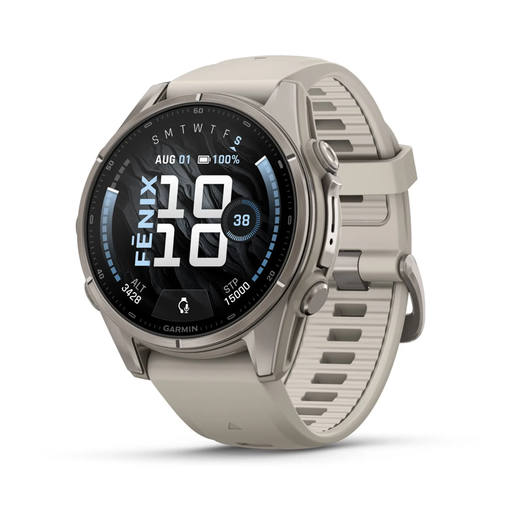 1. Garmin Fenix 9 AMOLED - 43 mm Titan Fog Gray - Smartwatch Multisport Premium cu AMOLED