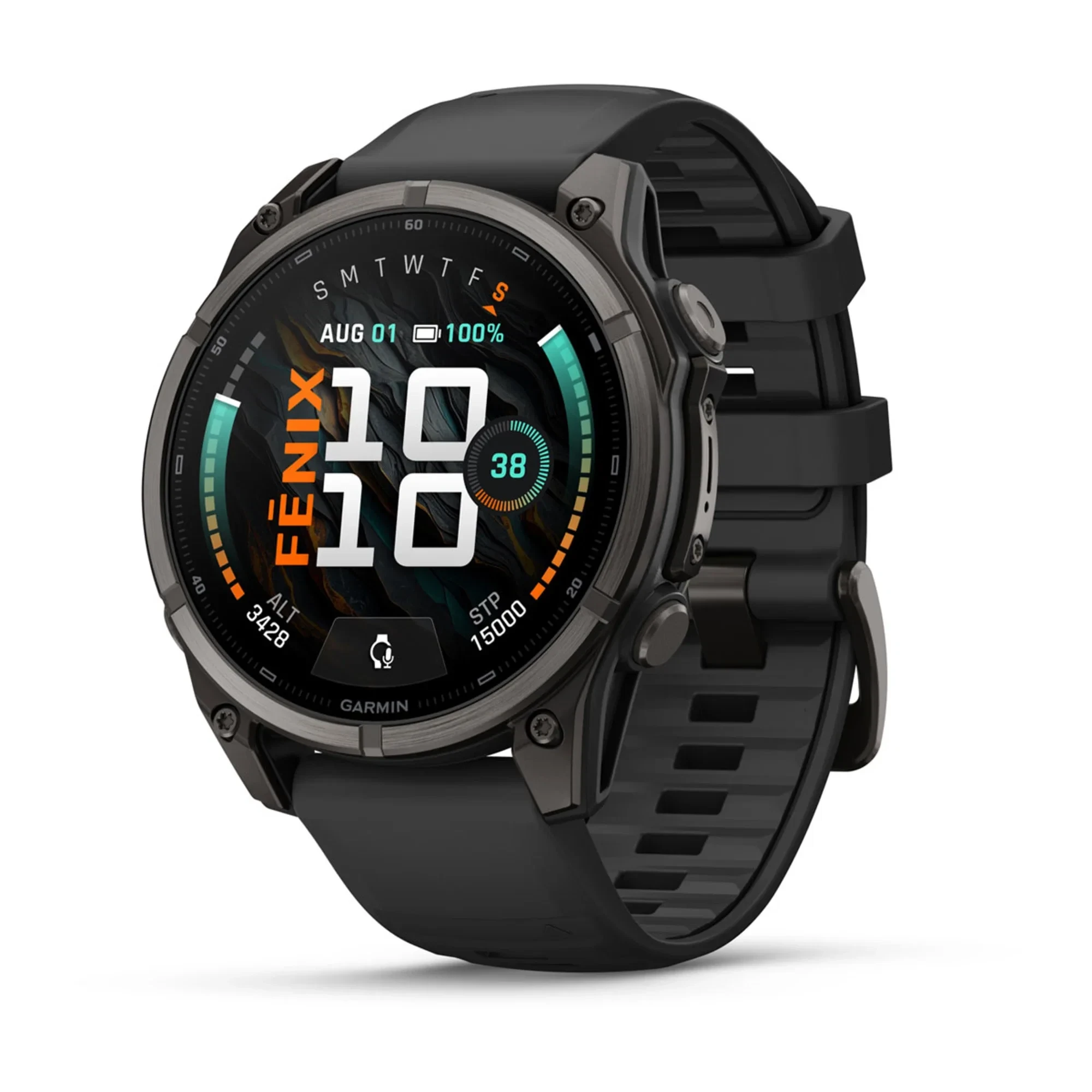 1. Garmin Fenix 9 AMOLED - 47 mm Titan DLC Carbon - Smartwatch Multisport Premium cu AMOLED