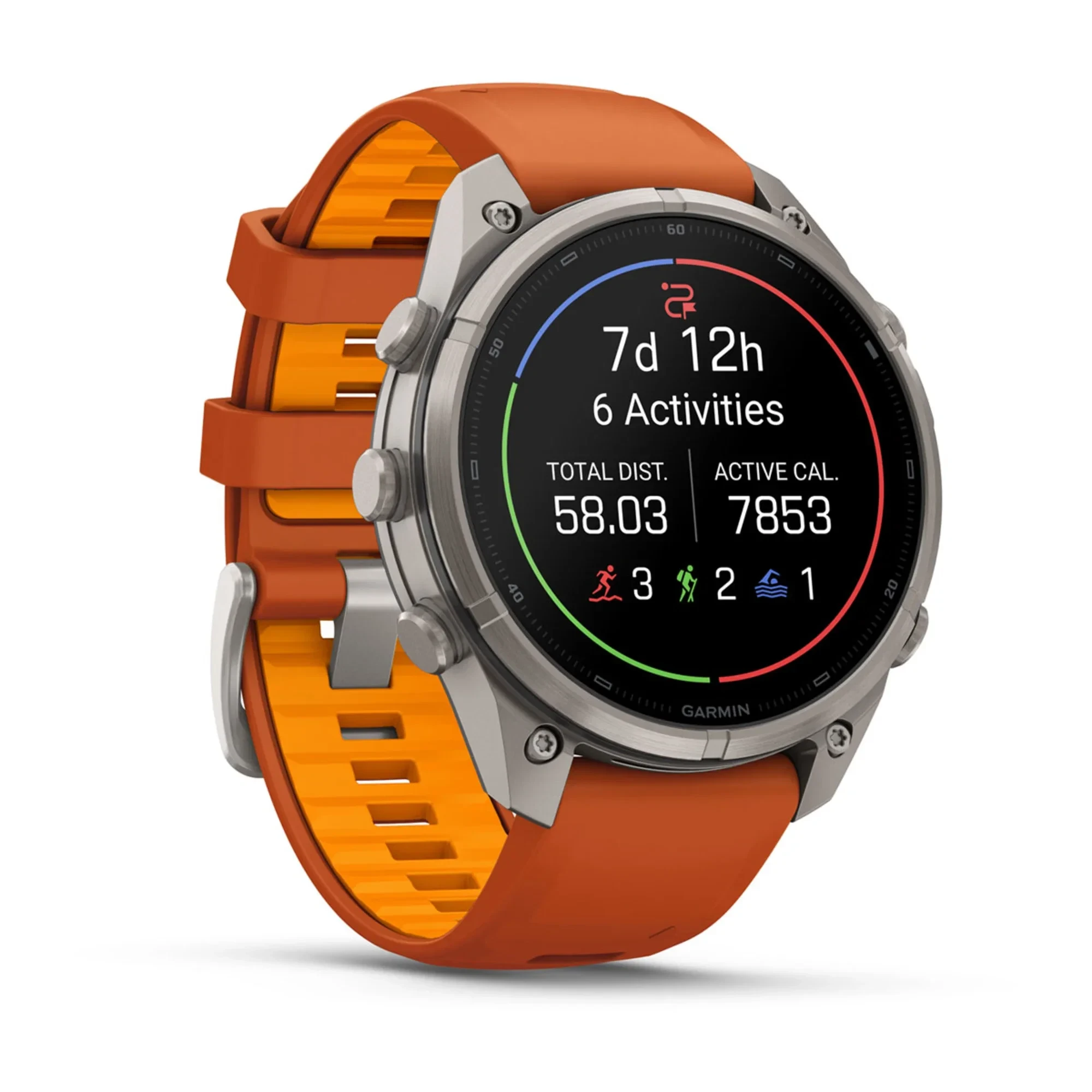 1. Garmin Fenix 9 Pro AMOLED inReach - 47 mm Titan Autumn Orange - Smartwatch Multisport Premium cu AMOLED