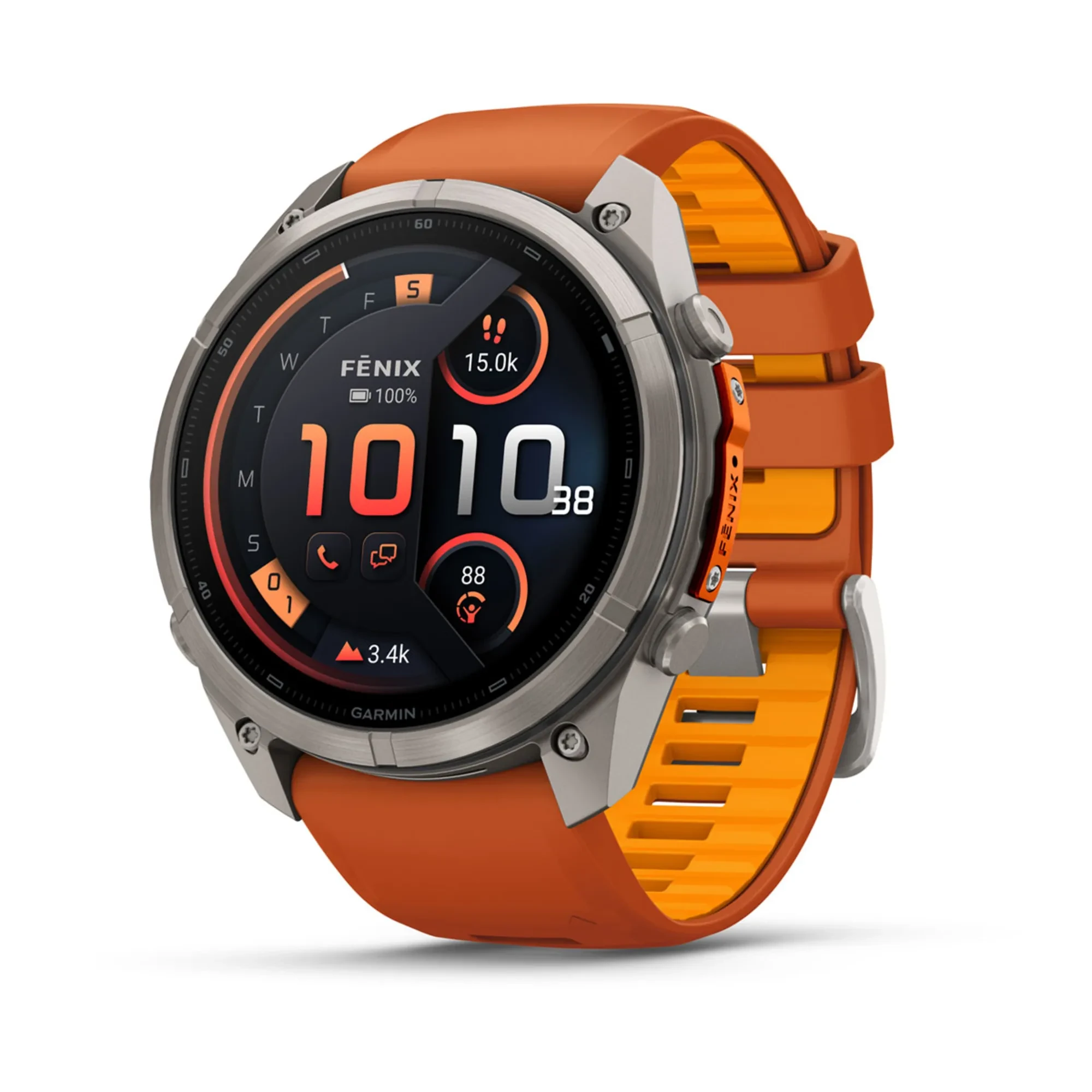 1. Garmin Fenix 9 Pro AMOLED inReach - 51 mm Titan Autumn Orange - Smartwatch Multisport Premium cu AMOLED