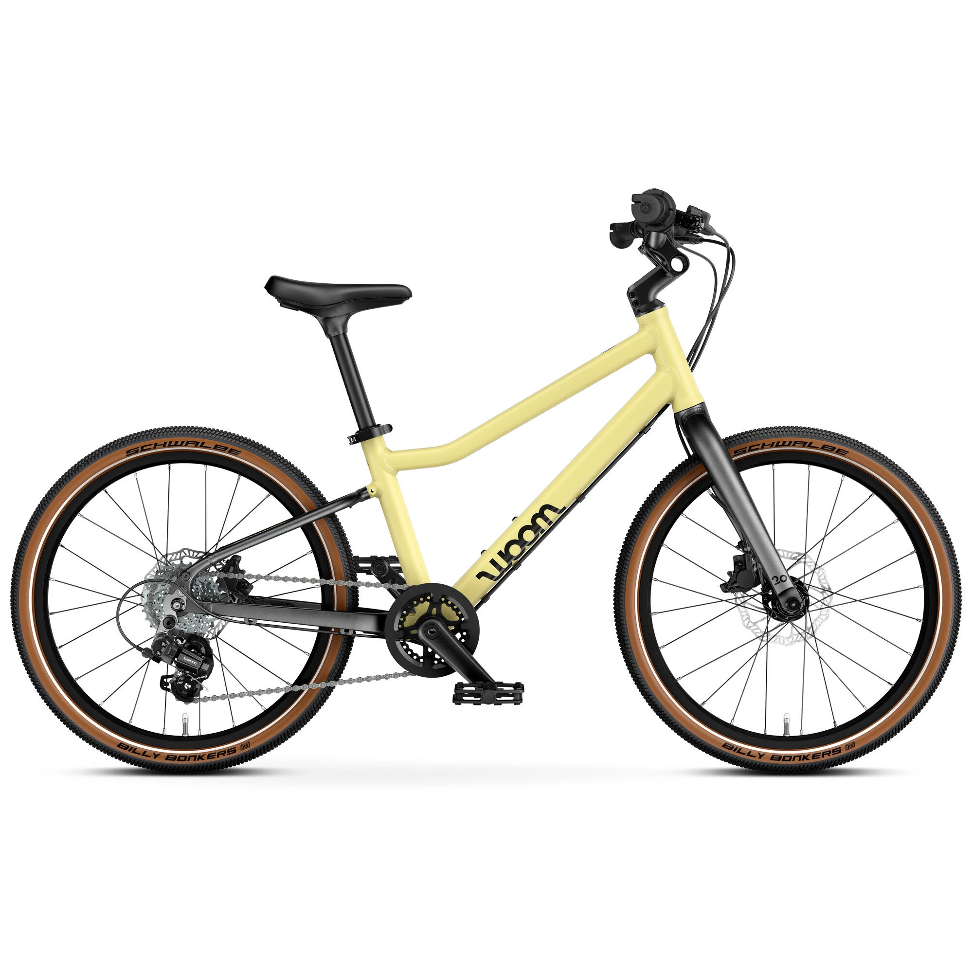 Bicicleta copii Woom 4 Explore cu roti 20" galben Mellow Yellow - 236833